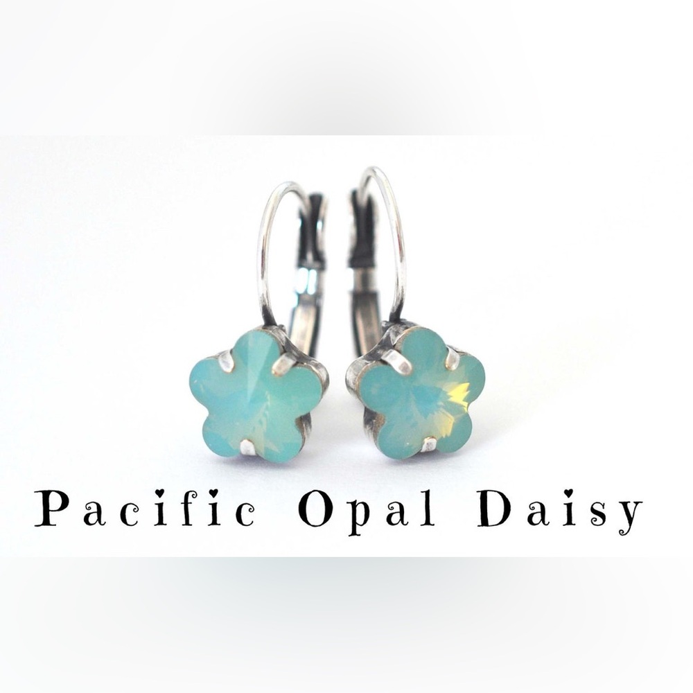 Swarovski Crystal Flower Earrings Leverbacks